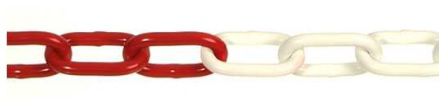 Absperrkette, Stahl, rot/weiss lackiert Ø 6mm, L= 42mm - Ketten und Zubehör