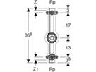 Wasserzählerstrecke 3/4" 603.098.21.1 mit UP-Ventil und Anschluss-T-Stück - Geberit Systemventile / Armaturen