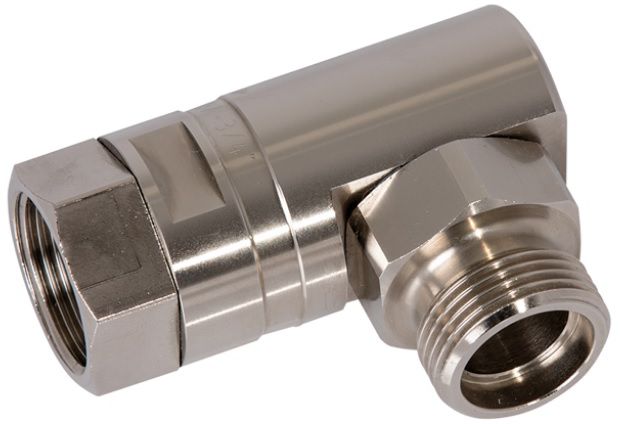 ALBA Winkelverschraubung 3/4"-Gewinde, aus Messing vernickelt, 90° - Garten