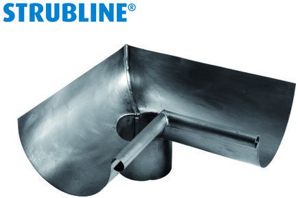 Rinnenwinkel innere 330/ 100 mm 147 mit Stutzen "Strubline" - Cr-Ni Spenglereihalbfabrikate