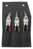 Erdi Figurenscherenset in Rolltasche DSET16 1x Links, 1x Rechts, 1x Gerade, 1x Etui, L= 240mm - Spenglerwerkzeuge