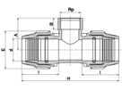 T-Stück 90° mit IG 7140 d 32mm - 1 1/4" - Plasson-Klemmfittinge