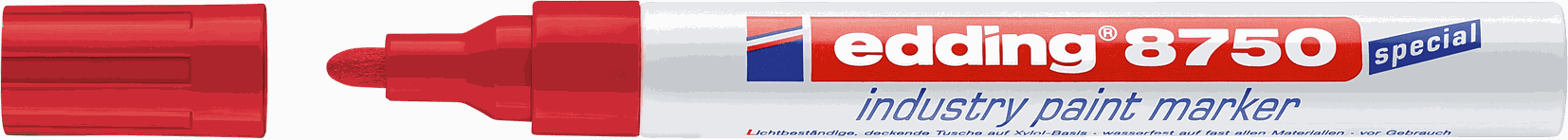 EDDING 8750, Industrie Lackmarker Rot, Schriftbreite 2.0-4.0mm - Auszeichnen