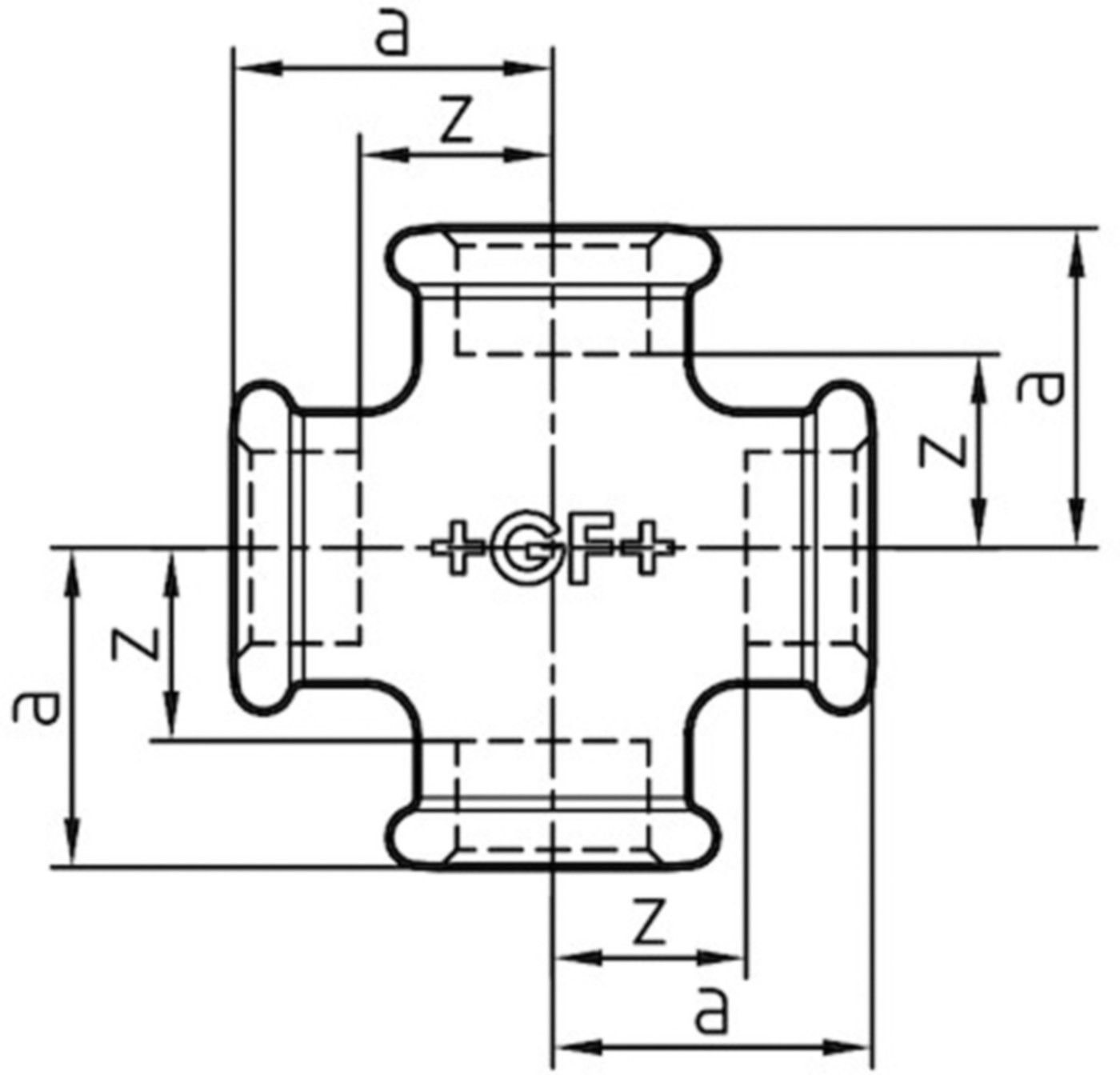 Kreuz 180 S 1/4" 770 180 102 - GF schw. Tempergussfittings
