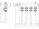 PE-Verteiler SAVE 97 m/Kugelhahnen DN 40 R 2" 5 Anschl. m/F+E 067.4015a - Haka-Erdwärmetechnik