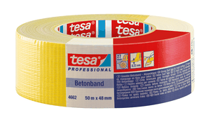 TESA Betonband, mit Gewebeeinlage Gelb, B= 48mm, L= 50m, 4662 - Kleben