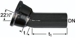 STM-Bögen 22°, 1-Muffig  Fig. 2824 (MK 22) vonRoll hydro