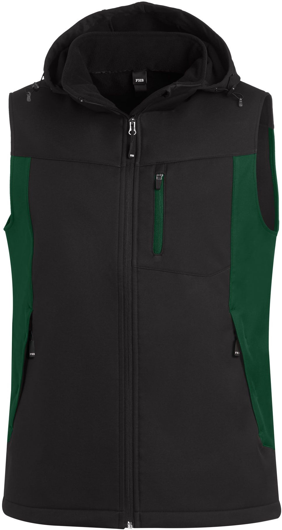 FHB JUSTUS Softshellweste grün-schwarz Gr. M - Textilien
