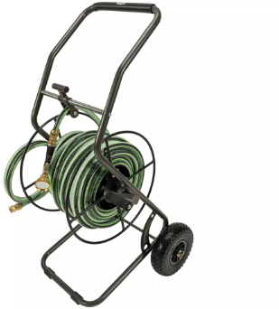TEGUSTAR INOX Schlauchwagen-Set mit ULTRAFLEX mit 25m Schlauch, Ø 16mm inkl. Impulsbrause - Garten
