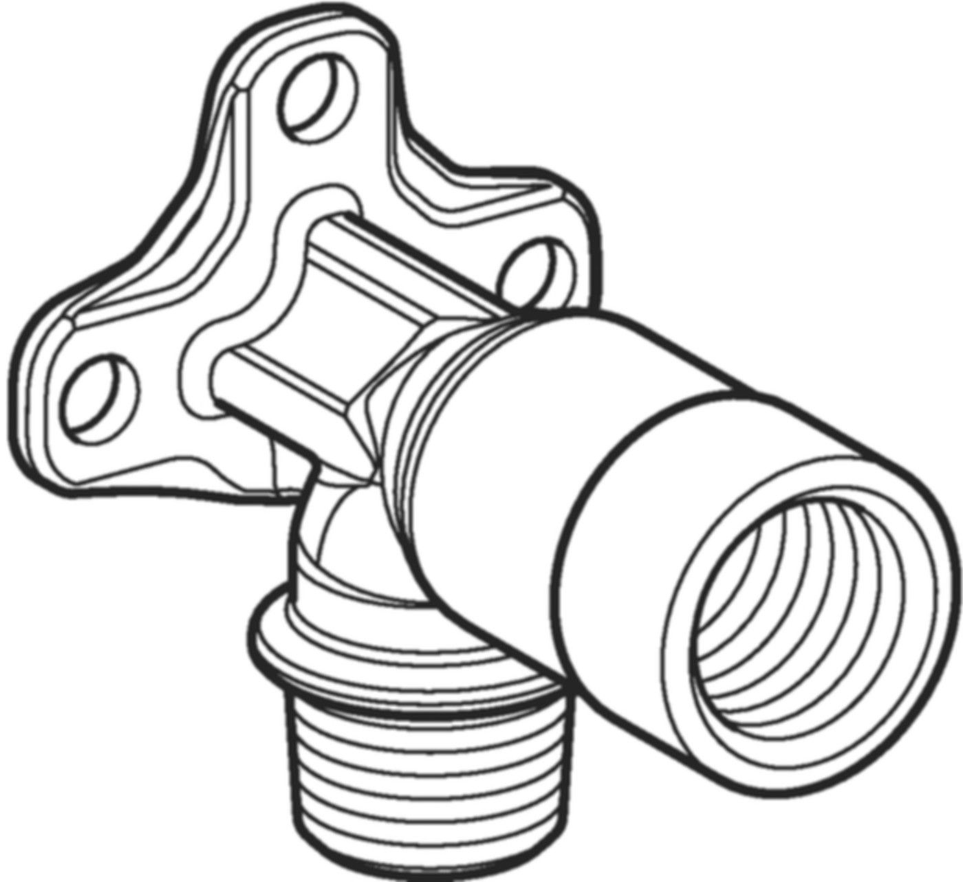 Anschlusswinkel 90° 1/2"- MF1/2" 602.299.00.1 mit Aussengewinde - Geberit-Push Fit-Formstücke