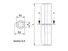 CHARMAG Anschweissrollen, Inox fester Dorn R1xL= 16x100mm, blank - Anschweissrollen