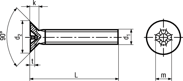 Senkschr Phil St 4.8 vzb BN388 DIN965A M6x18 - Bossard Schrauben