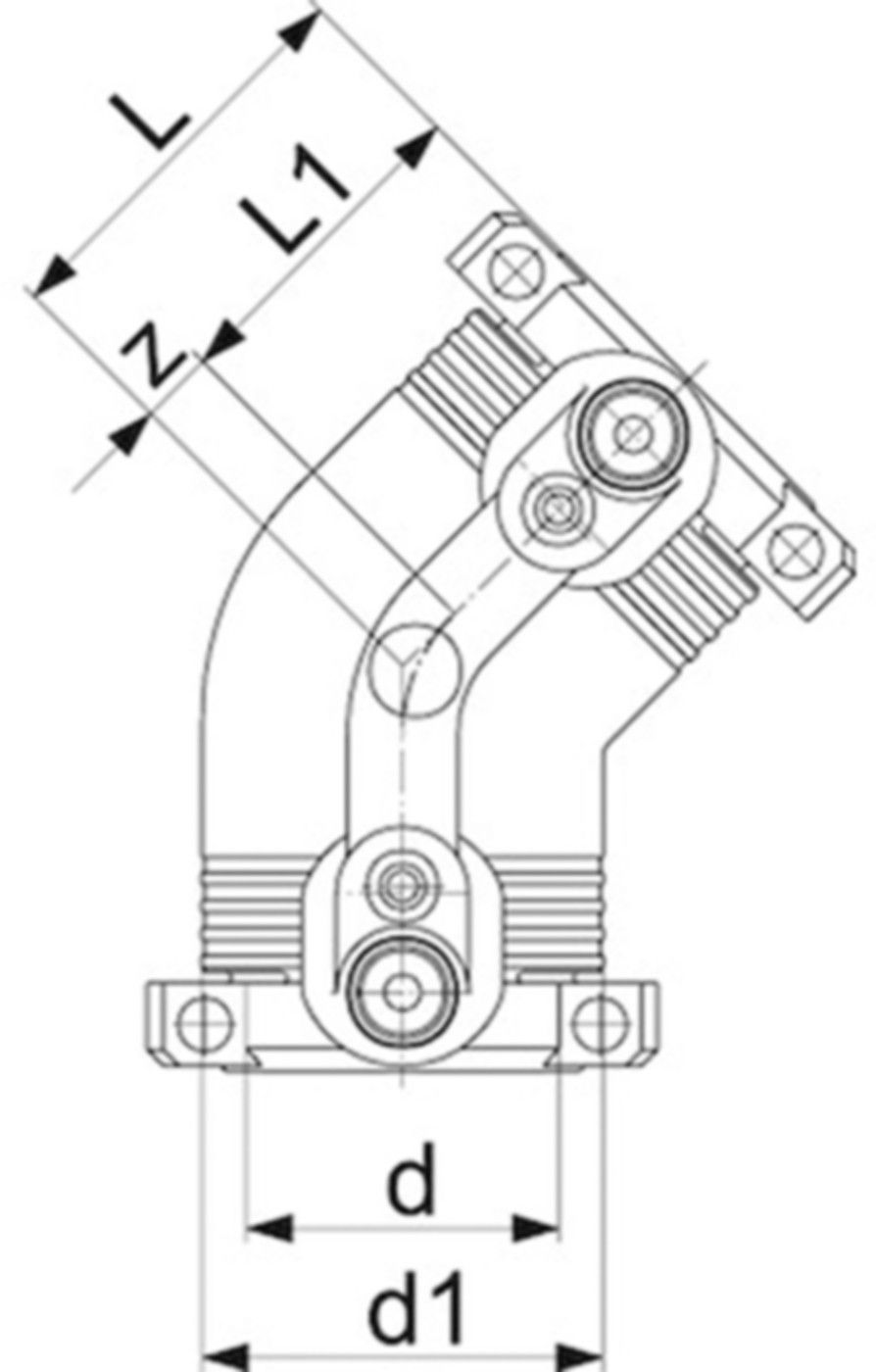 ELGEF Winkel 45° PN 16 (Karton à 6 Stk.) d 125mm 753 151 815 - ELGEF Plus Elektroschweissfittinge