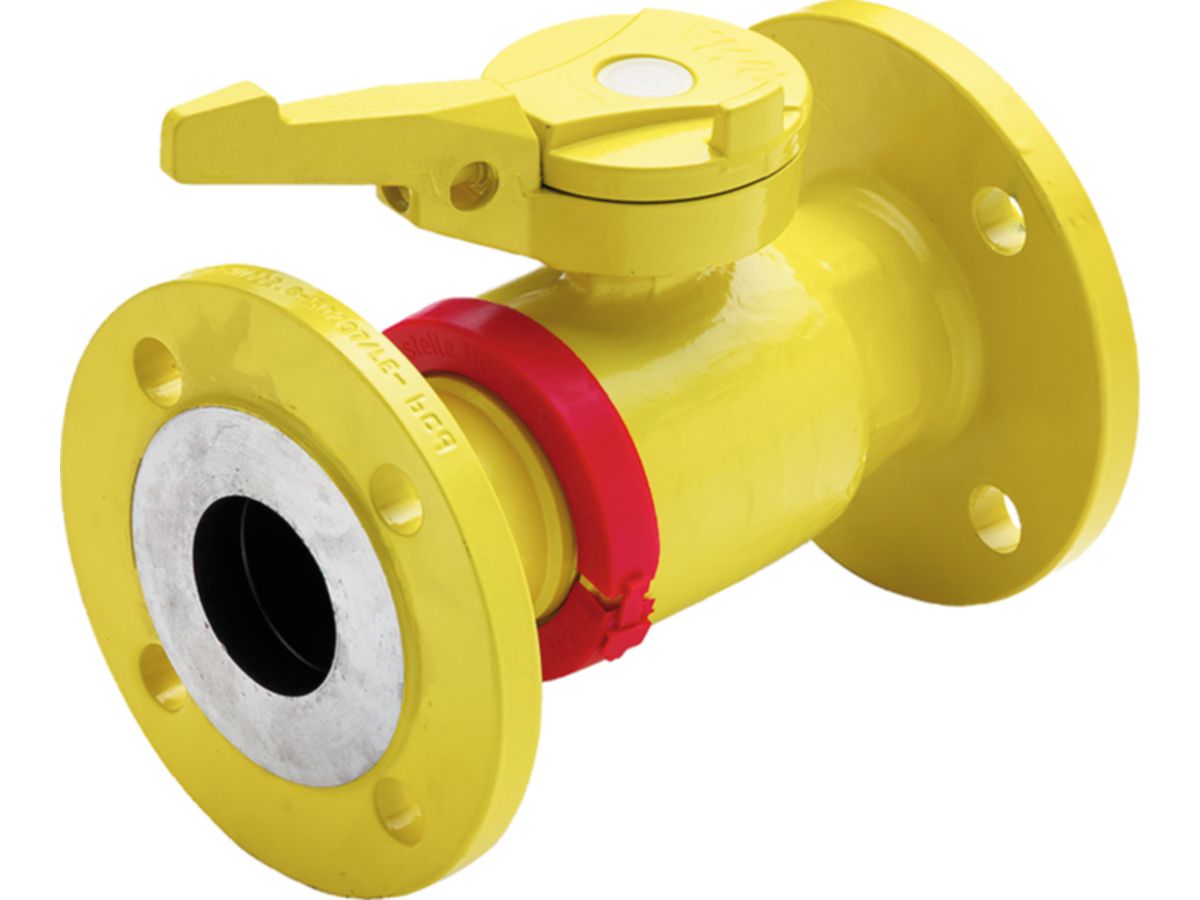 RMA Kugelhahn mit Flansch für Gas PN 5 Typ HKSF-I-GT-FS DN 40 - Schwarz ...