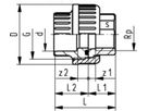 Überg.Verschraubung PVC/Mes.IG 32 - 1" 721 550 508 (721 550 408) - GF Hart PVC-U Formstücke