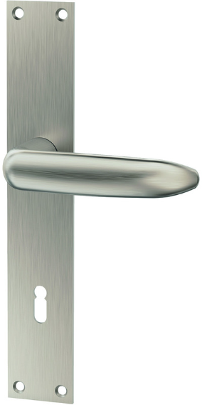 MEGA Haustürdrücker 33.100, vernickelt matt 16mm, 4-Kant: 9mm, TS: 50-65mm - Tür- und Sichtbeschläge