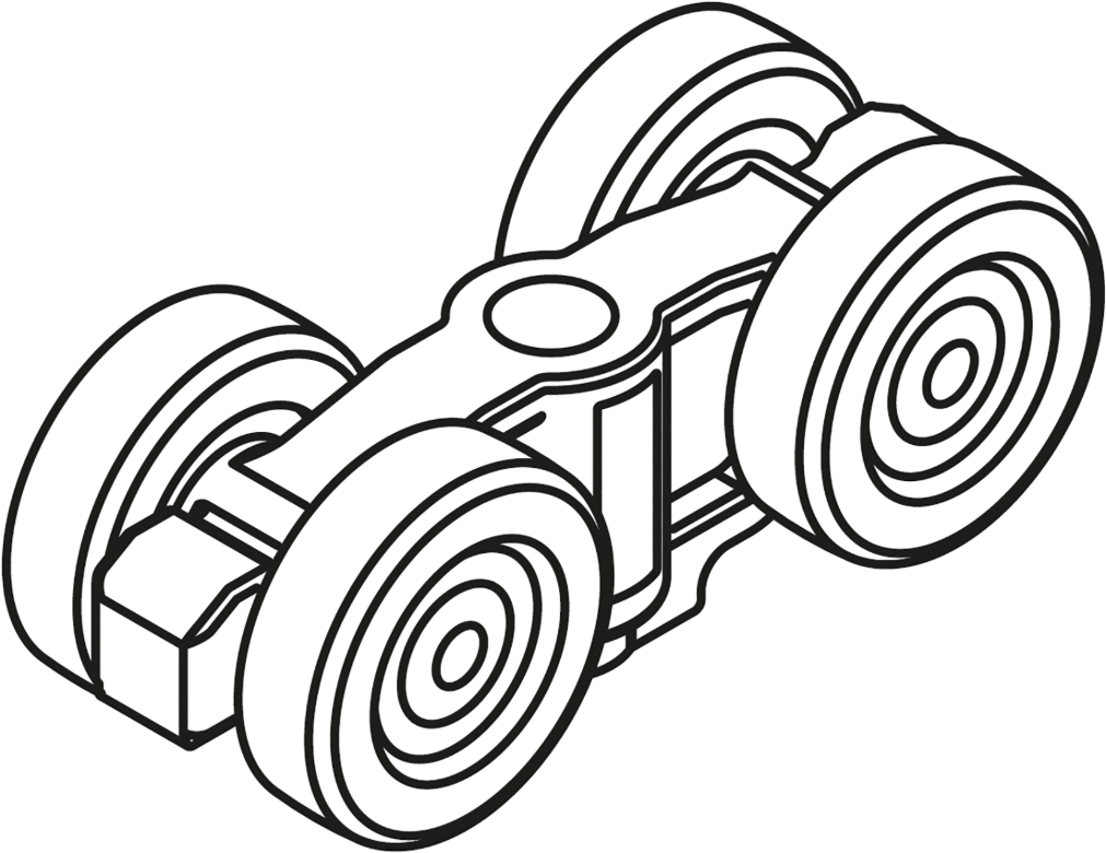 HAWA-PORTA Laufwagen, Porta 100, Kugellager Gehäuse aus Zinkguss, Kunststoffrollen weiss - Schiebetür- und Schiebetorbeschläge
