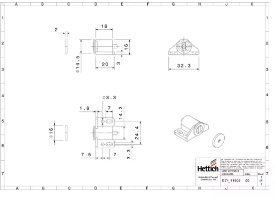 Hettich Magnetschnäpper weiss, 18 x 27mm, Haltekraft 2kg, à 2 Stk - Diverse Möbelbeschläge und Zubehör