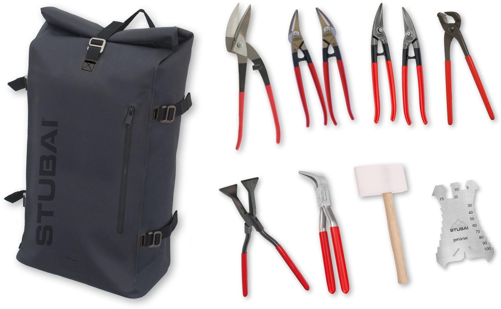 STUBAI Spengler Rucksack 11 tlg. mit 11 Spenglerwerkzeuge - Spenglerwerkzeuge