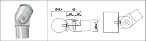 Rohrsattel beweglich 42.4/33.7 mm geschliffen 136152 - INOXTECH-Handlauf-/Geländer-System