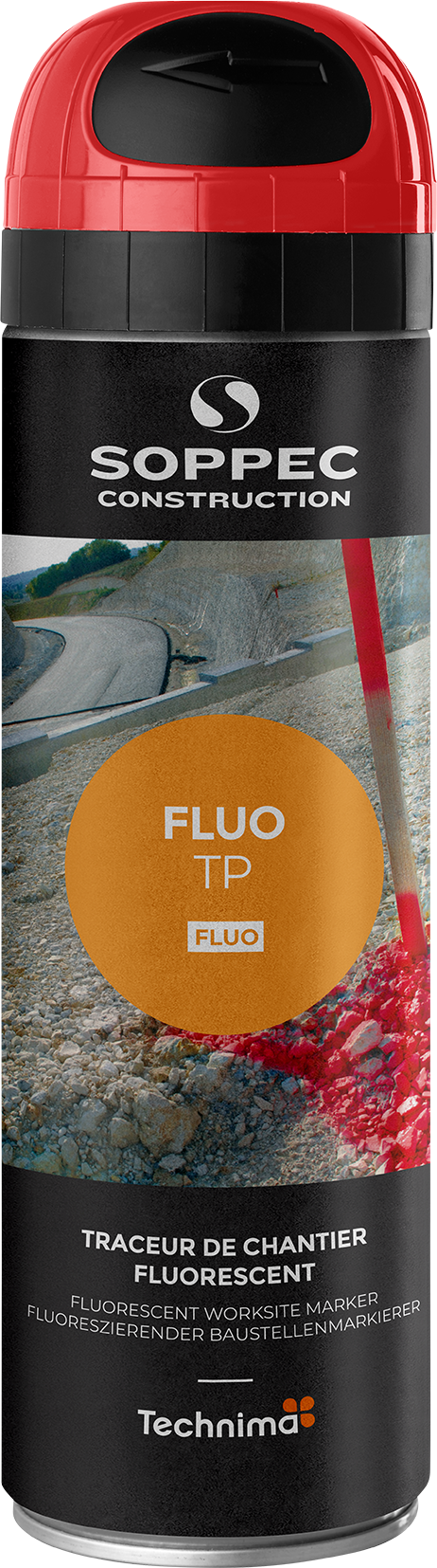 SOPPEC Markierspray Fluo TP rot fluoreszierend, 500 ml, schnell trocknend - Gartenbauwerkzeuge