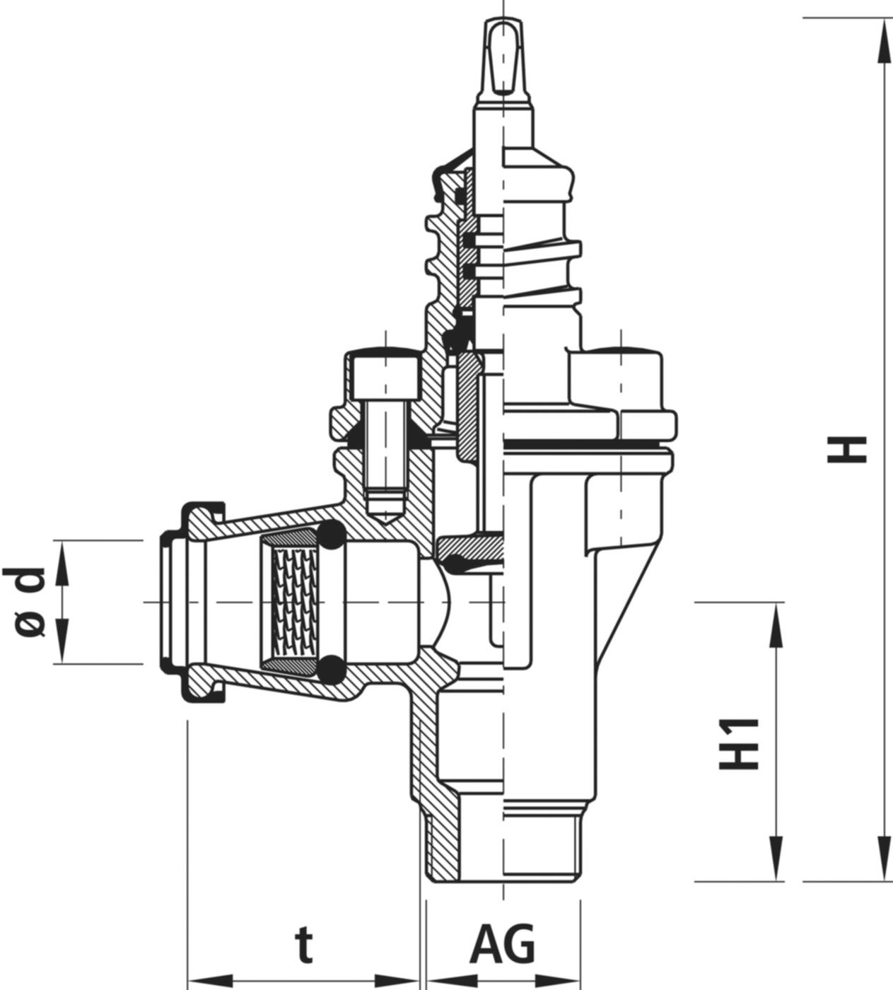 Hausanschluss-Eckventil mit 3130 PE-Steckmuffe d 63mm - 2" AG - Hawle Hausanschluss- und Anbohrarmaturen