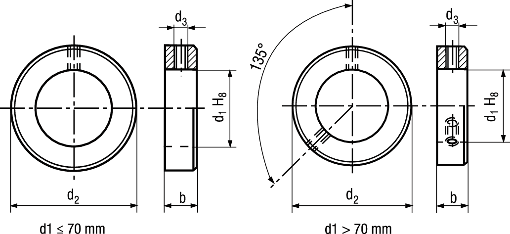 Stellringe ohne Gew-Stift Stahl BN868 DIN705A 50 - Bossard Schrauben