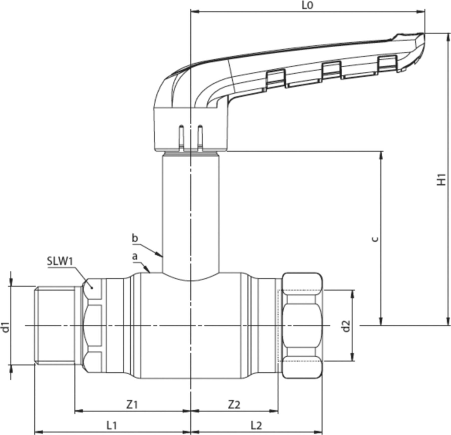 Kugelhahnen lange Spindel Fullflow BF124011 DN 10 - Ballofix/Broen-Armaturen