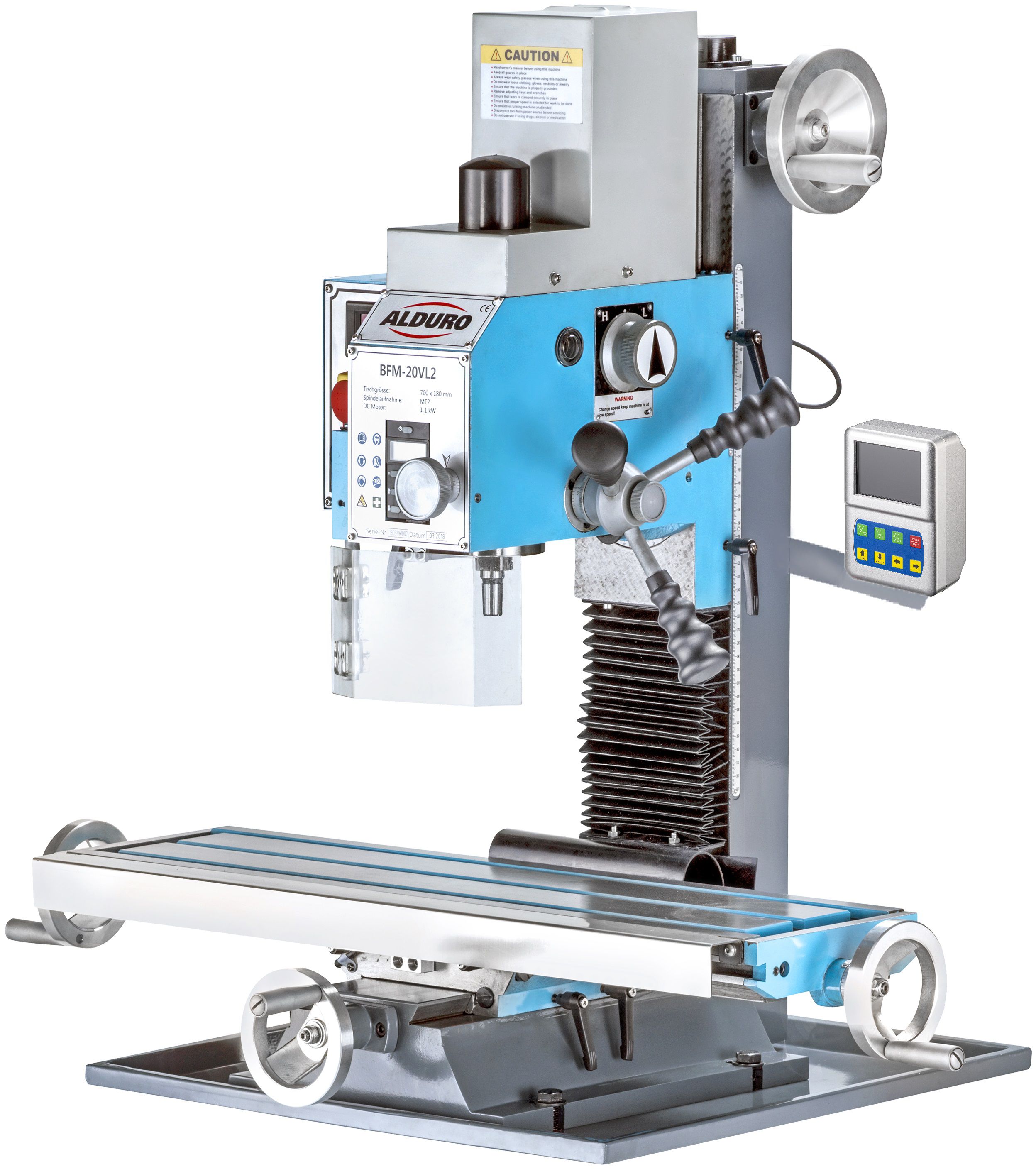 ALDURO Bohr- / Fräsmaschine BFM-20VL2 230V , 1.1 kW , MK2 , 2711301000 - Bohren