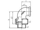 Winkelverschr. 95 V 1" flachd. 770 095 206 - GF verz. Tempergussfittings