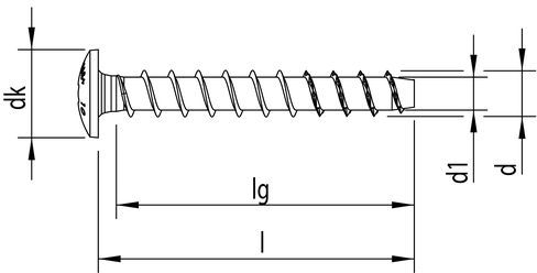 MULTI-MONTI Betonschrauben, MMS-PLUS-MS Flachrund T30, blau verz., Ø 7.5 x 35mm - Beton- und Maurerschrauben