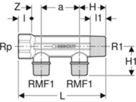 Verteiler zweifach 3/4" 653.428.00.1 Verteilerabgang MasterFix 1/2" - Geberit FlowFit-Rohre/Formstücke