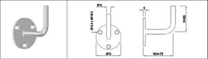 Wandkonsole ohne Auflage geschliffen 126624 - INOXTECH-Handlauf-/Geländer-System