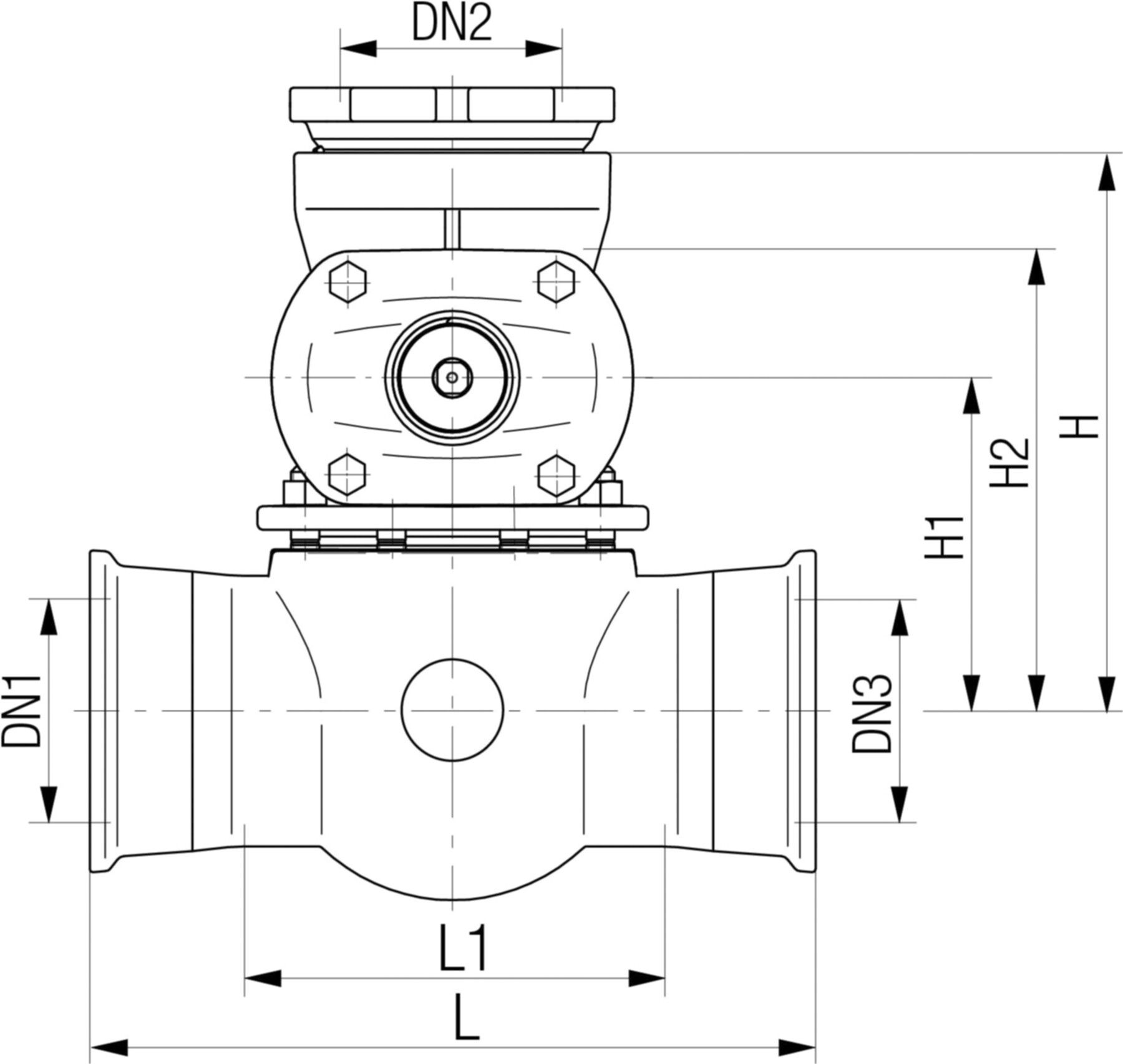 Universal 1, Fig. 5477 mit Steckmuffe/Schraubmuffe DN 125/100 - Von Roll Armaturen