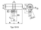 KABA Star Doppelzylinder Typ M1515 37.5/32.5, mit 5 Schlüsseln - Kaba Star, Lagerprodukt