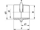 Überg.-Nippel Muf.-St./AG 16+20 - 1/2" 721 910 556 - GF Hart PVC-U Formstücke