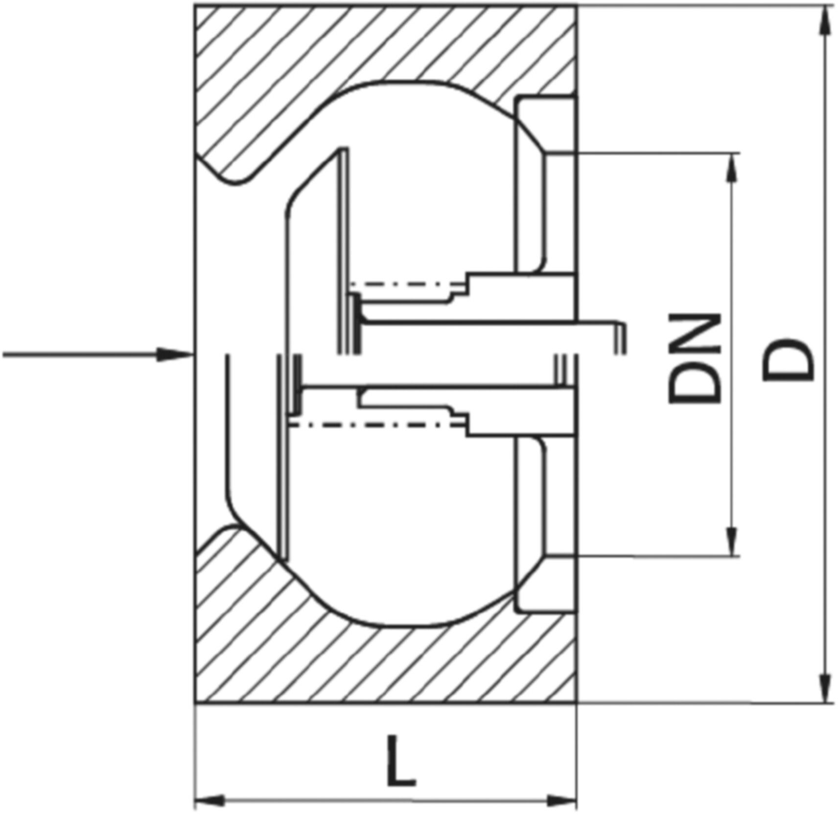 Düsenrückschlagventil zum Einklemmen Modell NRV-K V4A PN 10/16 DN 80 - Wild Absperrklappen