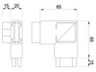 Rohrecke seitl Anschl 90° Rohr 40/20/2mm geschliffen, CNS 1.4301 EN 10088 137216 - INOXTECH-Handlauf-/Geländer-System