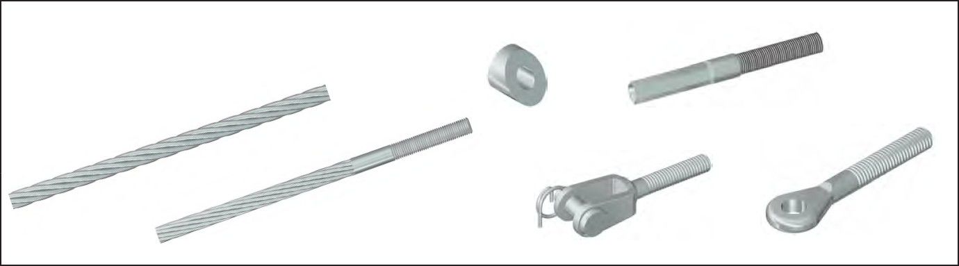 Chromstahlseile Standardausführung Ø 5 mm 1.4401 - INOXTECH-Handlauf-/Geländer-System