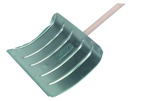 Schneeschieber Alu, blank B= 500mm, verz. Stahlkante, mit Stiel - Bauwerkzeuge