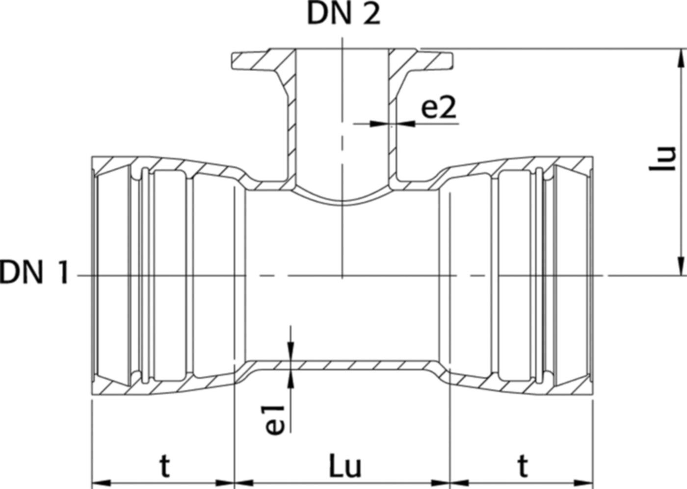 Steckmuffen-T mit Flanschabzweig MMA DN 400/400 PN 10 - WILD Steckmuffenformstücke