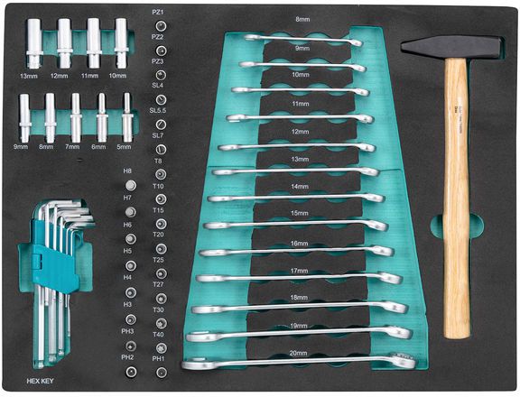 TECHNOCRAFT Werstattwagen ROLLBOY "381 tlg. , 7 Schubladen , 1/4"" / 3/8"" / 1/2""" - Schlüsselwerkzeuge