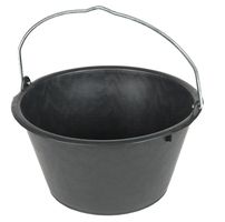 Pflasterkessel schwarz Kunstoff 12l schwarz mit Bügel, Ø 330 mm, H=190 mm - Bauwerkzeuge