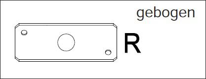 Auflagebleche schmale Ausführung R Ø 42.4/12 mm 30x2.5 mm geschliffen 1.4301 - INOXTECH-Handlauf-/Geländer-System