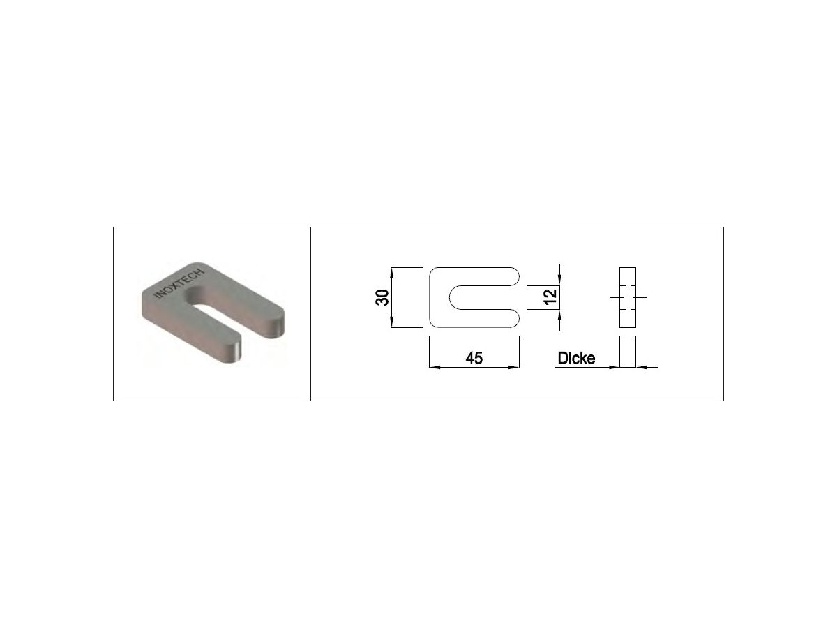 Schiftplatten roh 30 x 45 mm Dicke 3.0 mm 1.4301 - Schwarz Stahl
