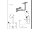 Geschw. Wandkonsole eck. waagr. bewegl. HI. 48.3 mm Stab 12 mm geschl. 1.4301 - INOXTECH-Handlauf-/Geländer-System