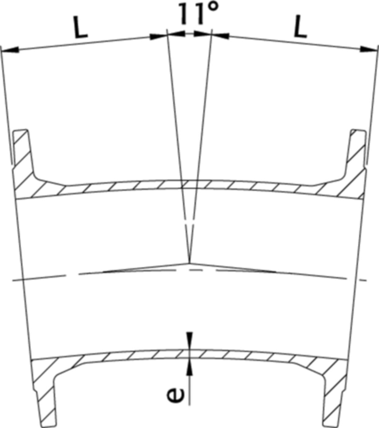 Flanschen-Bogen 11° Typ FFK PN 16 DN 200 - WILD Flanschformstücke