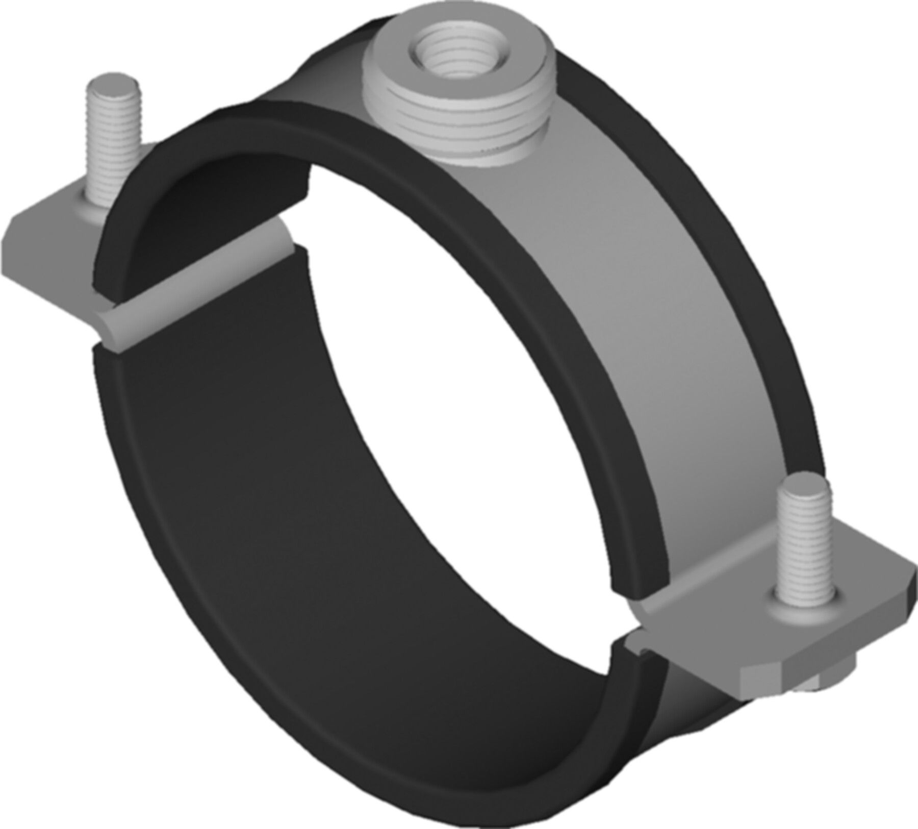 Rohrschelle PE m/Gummi, ohne Mf 1/2"/M10 56 mm 6203 - Samvaz-Rohrschellen