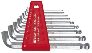 PB Kugelkopf-Stiftschlüssel-Satz, 100° PB 2212 H-10 , 9-tlg., 1.5 - 10 mm - Schraubenzieher