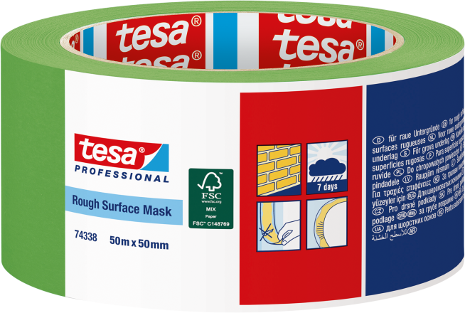 Tesa Abdeckband für raue Untergründe B= 50mm, L= 50m, 74338 - Kleben